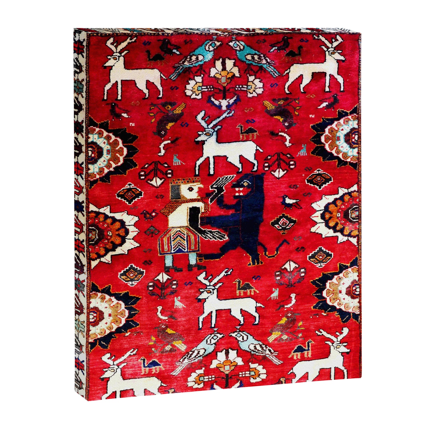 Qashqaâi Fars Southwest Persian Hunting Rug Print Canvas Print Gallery Image 3