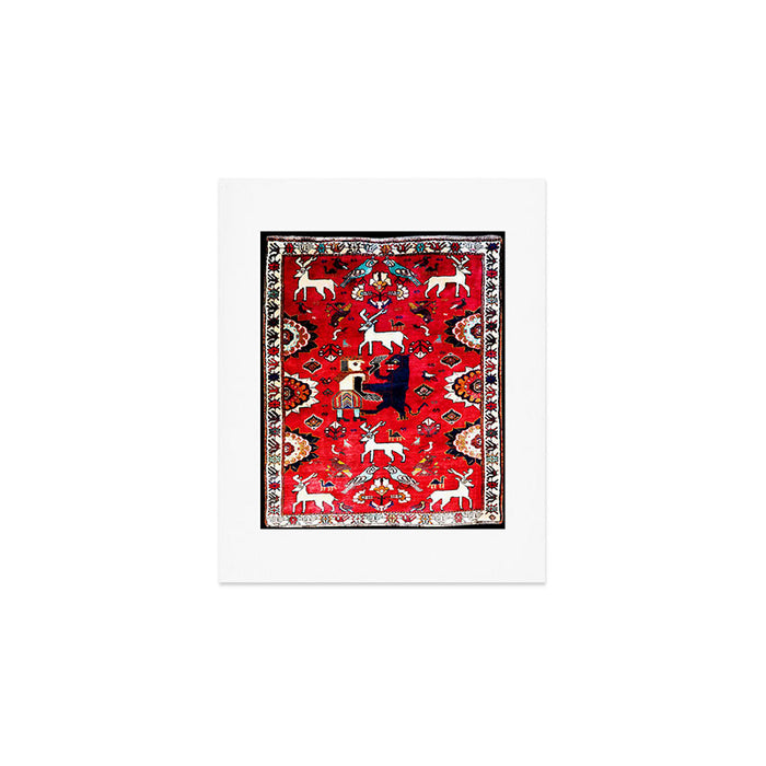 Qashqaâi Fars Southwest Persian Hunting Rug Print Art Print Gallery Image 1