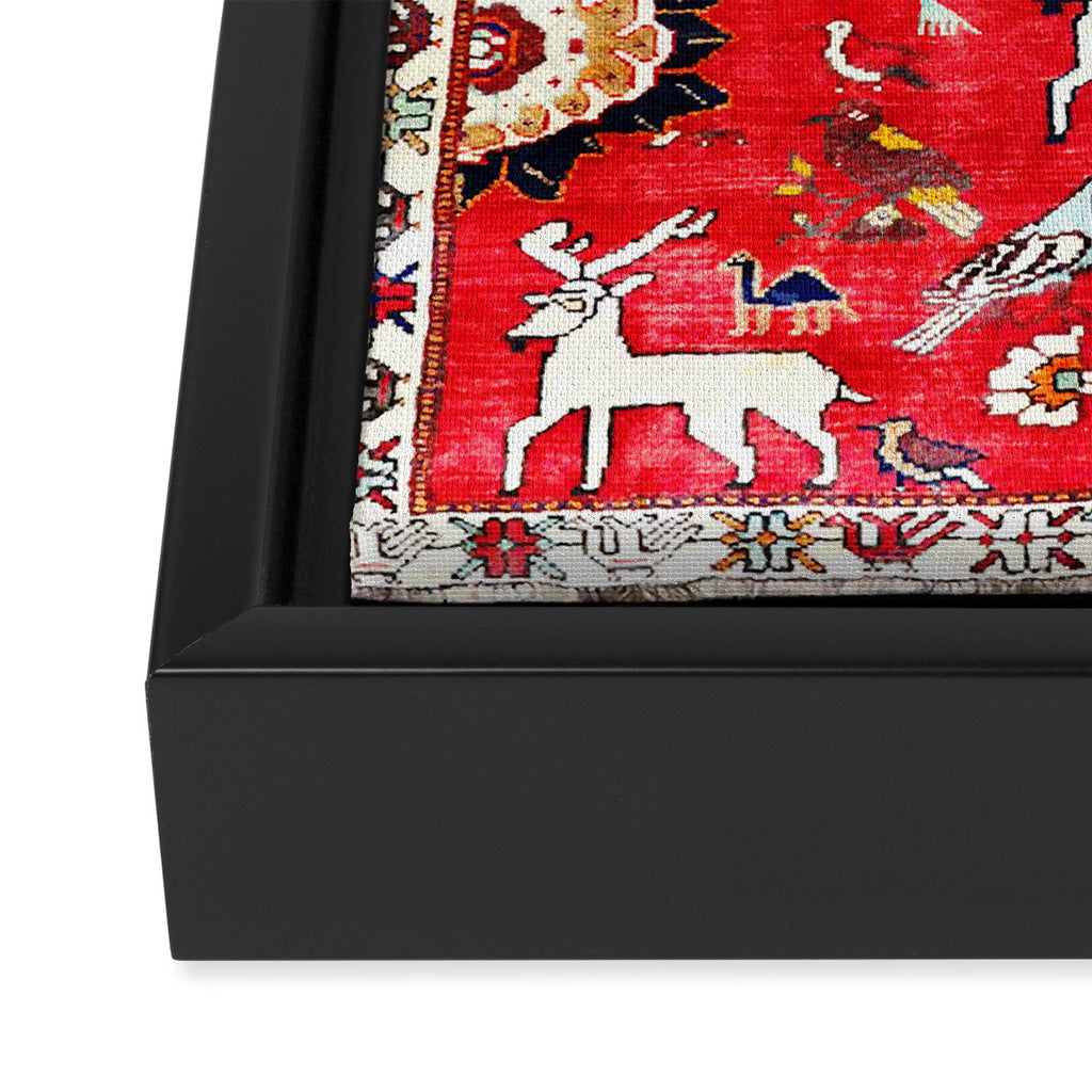 Qashqaâi Fars Southwest Persian Hunting Rug Print Framed Canvas Print Gallery Image 3