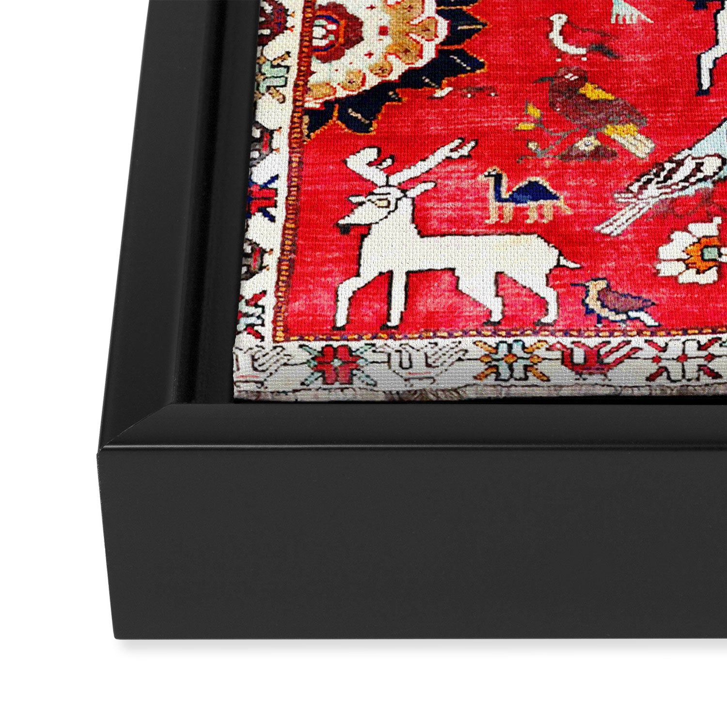 Qashqaâi Fars Southwest Persian Hunting Rug Print Framed Canvas Print Gallery Image 3