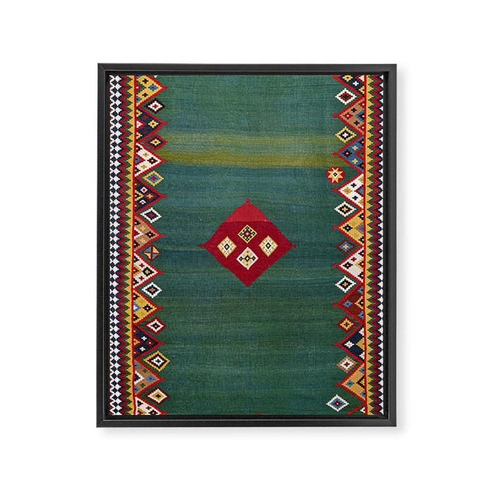 Qashqaâi Fars Southwest Persian Kilim Print Framed Canvas Print Gallery Image 1