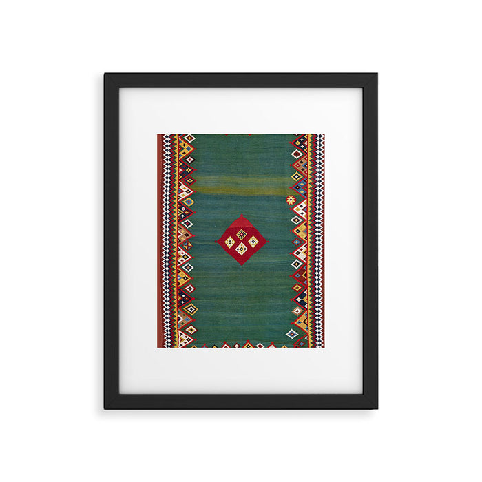 Qashqaâi Fars Southwest Persian Kilim Print Framed Art Print Gallery Image 1