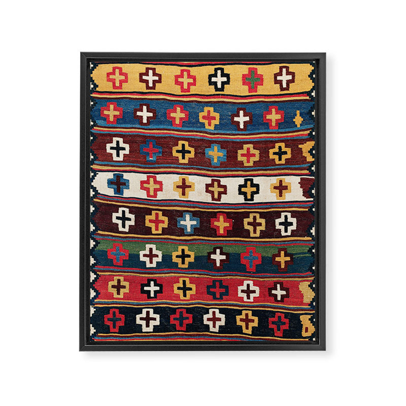 Qashqaâi Fars Southwest Persian Kilim Print Framed Canvas Print Gallery Image 3
