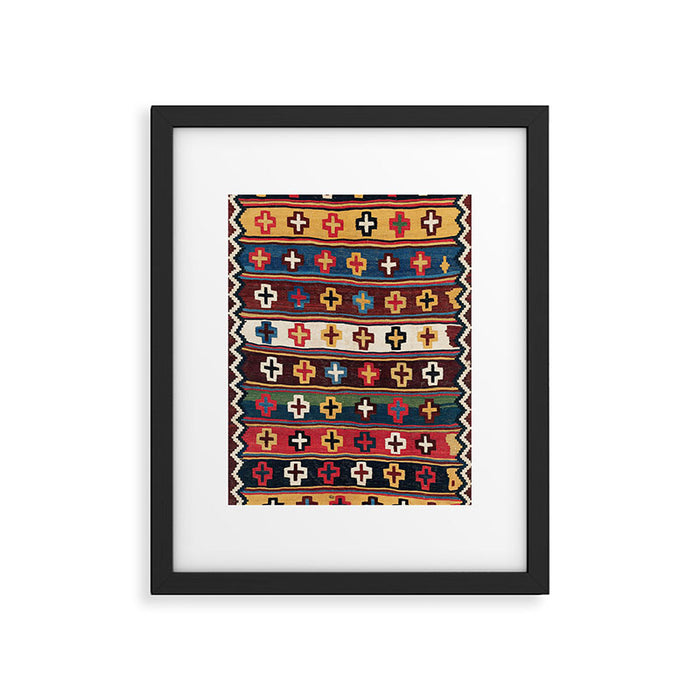 Qashqaâi Fars Southwest Persian Kilim Print Framed Art Print Gallery Image 1
