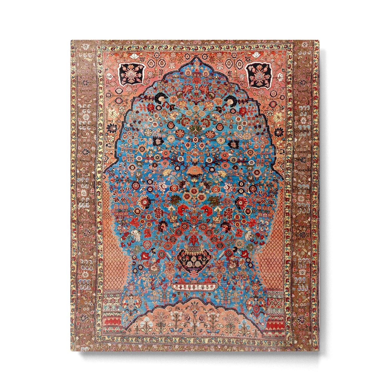 Qashqai Floral Prayer Rug circa 1870 Metal Print Gallery Image 4