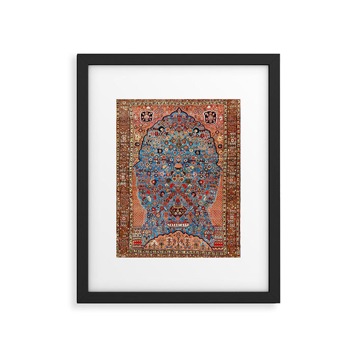 Qashqai Floral Prayer Rug circa 1870 Framed Art Print Gallery Image 1