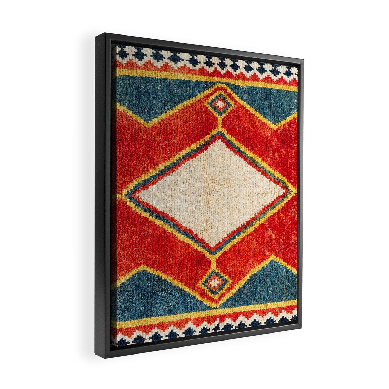 Qashqaâi Gabbeh Fars Southwest Persian Rug Print Framed Canvas Print Gallery Image 2
