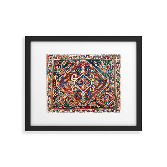 Qashqai Khorjin  Antique Fars Persian Bag Face Print Framed Art Print Gallery Image 1