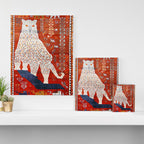 Q'ashqai Snow Leopard Persian Animal Rug Print Canvas Print Gallery Image 3