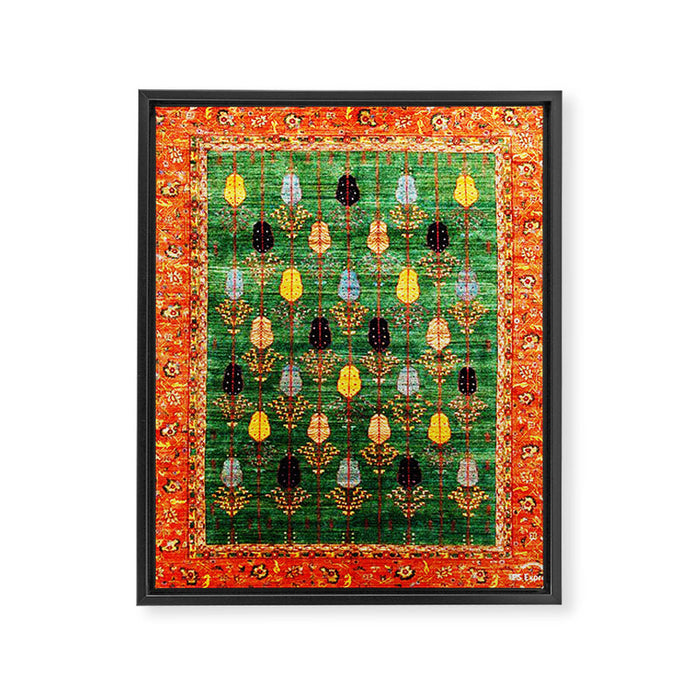 Q'ashqai Tribal Persian Rug Print Framed Canvas Print Gallery Image 1