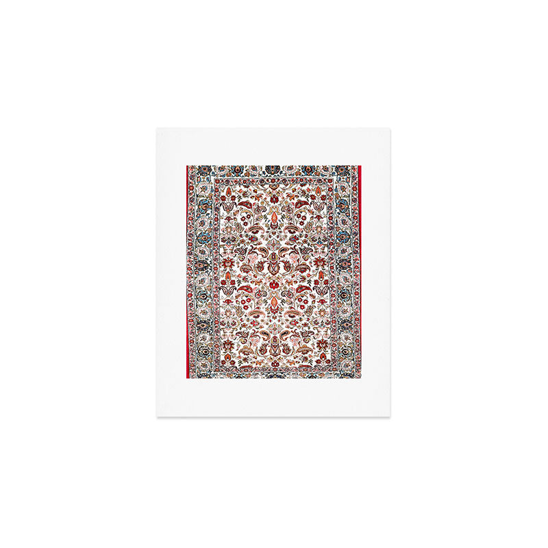 Qum Central Persian Rug Print Art Print Gallery Image 1