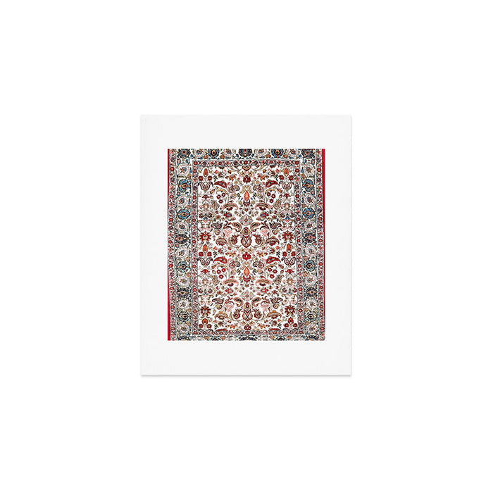 Qum Central Persian Rug Print Art Print Gallery Image 1