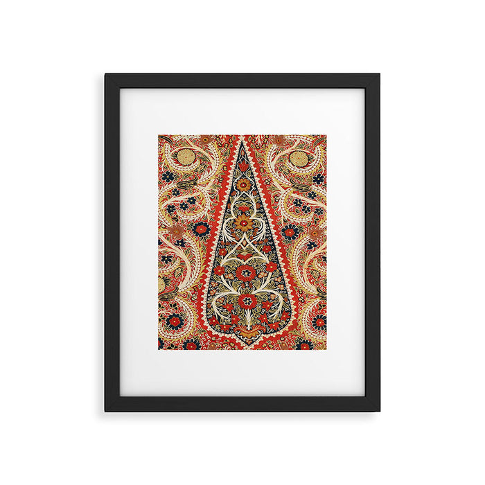 Rasht  Antique North Persian Embroidery Print Framed Art Print Gallery Image 1