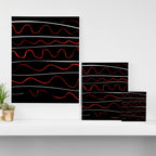 Red Black White Abstract Modern Vector Art Canvas Print Gallery Image 3