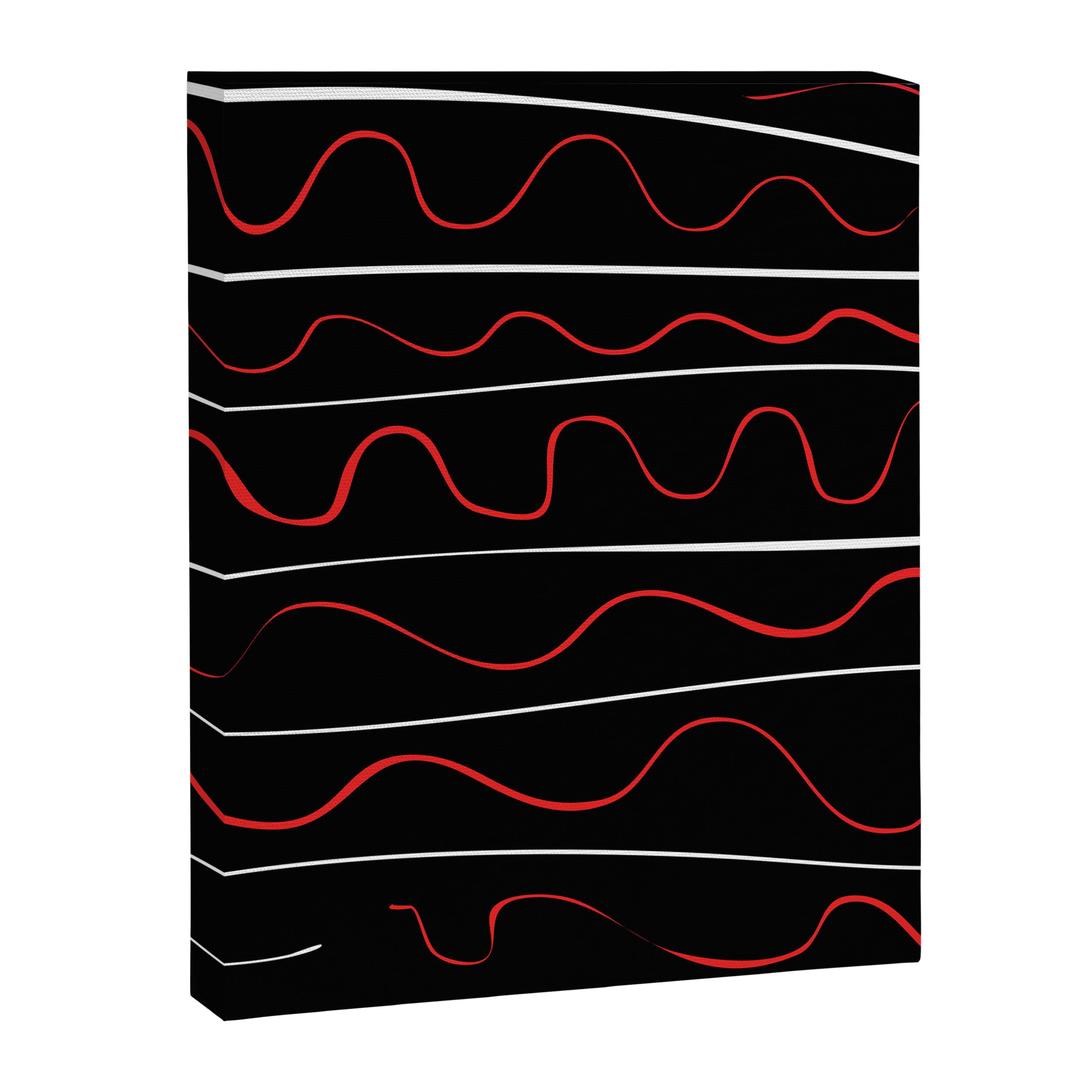 Red Black White Abstract Modern Vector Art Canvas Print Gallery Image 3