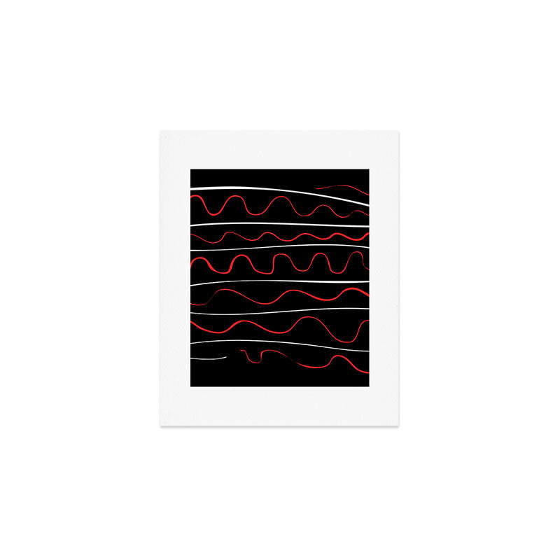Red Black White Abstract Modern Vector Art Art Print Gallery Image 1
