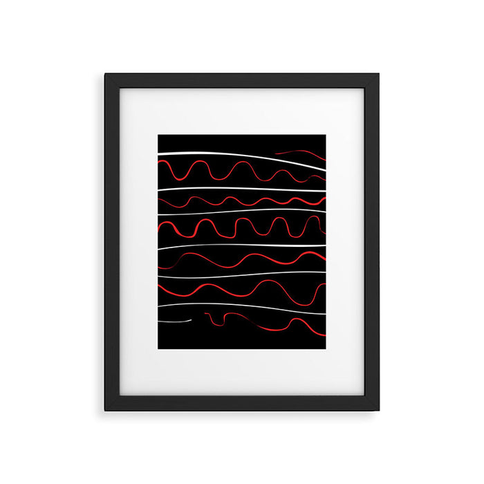 Red Black White Abstract Modern Vector Art Framed Art Print Gallery Image 1