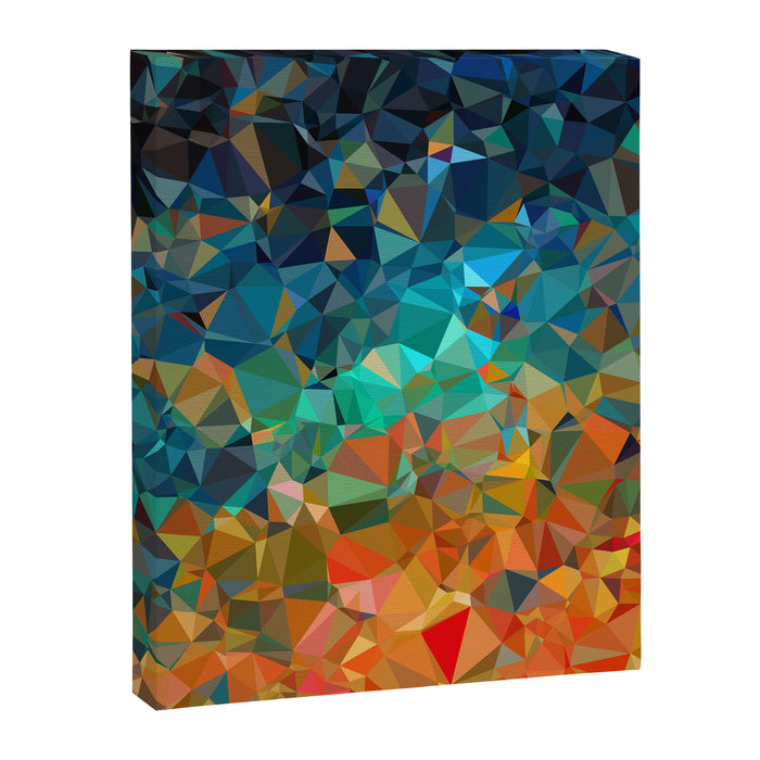 Red Blue Gold Low Poly Abstract Art Canvas Print Gallery Image 1