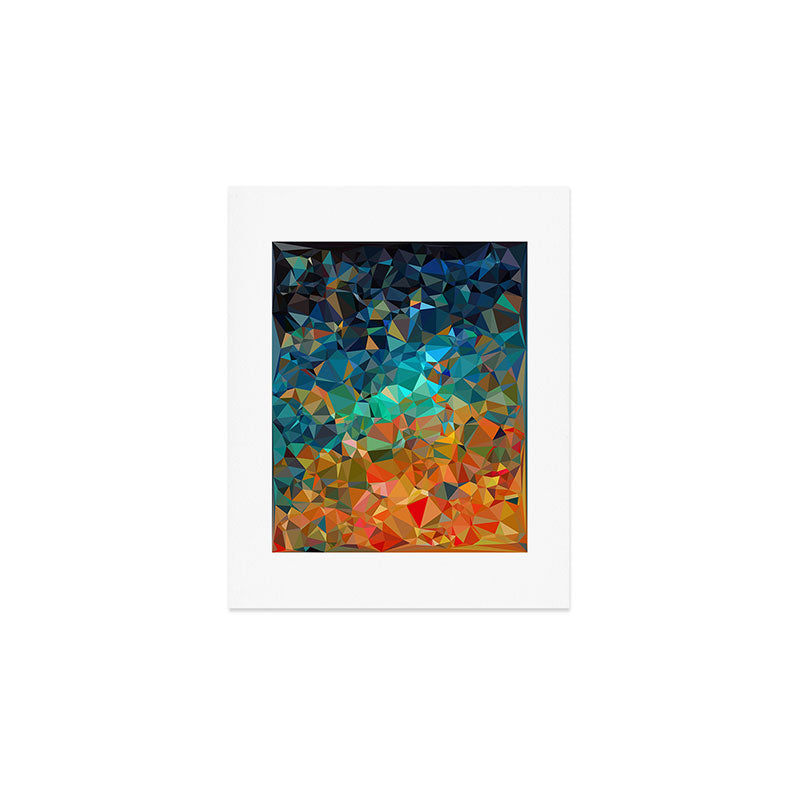 Red Blue Gold Low Poly Abstract Art Art Print Gallery Image 1