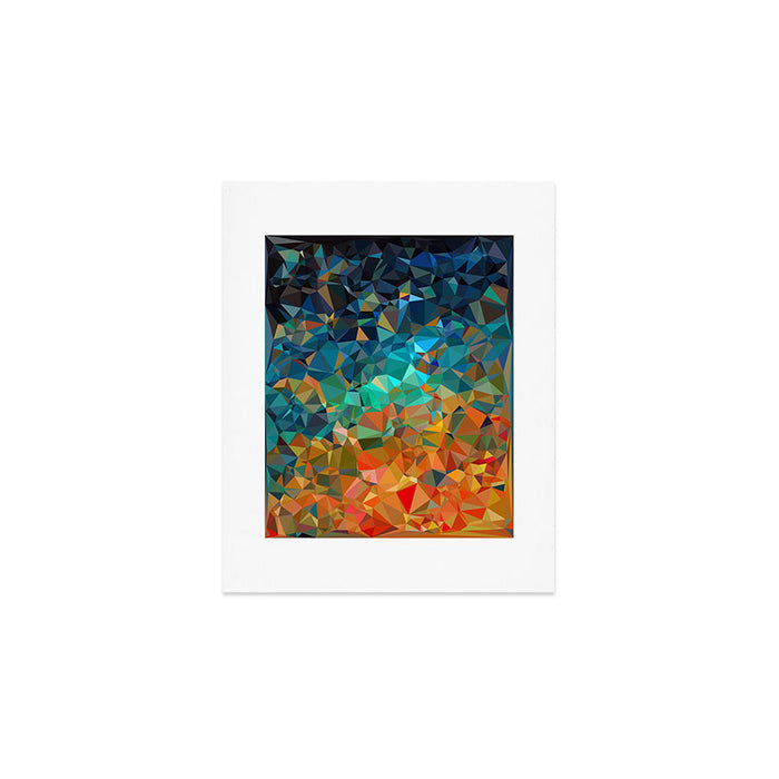 Red Blue Gold Low Poly Abstract Art Art Print Gallery Image 1