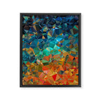 Red Blue Gold Low Poly Abstract Art Framed Canvas Print Gallery Image 3