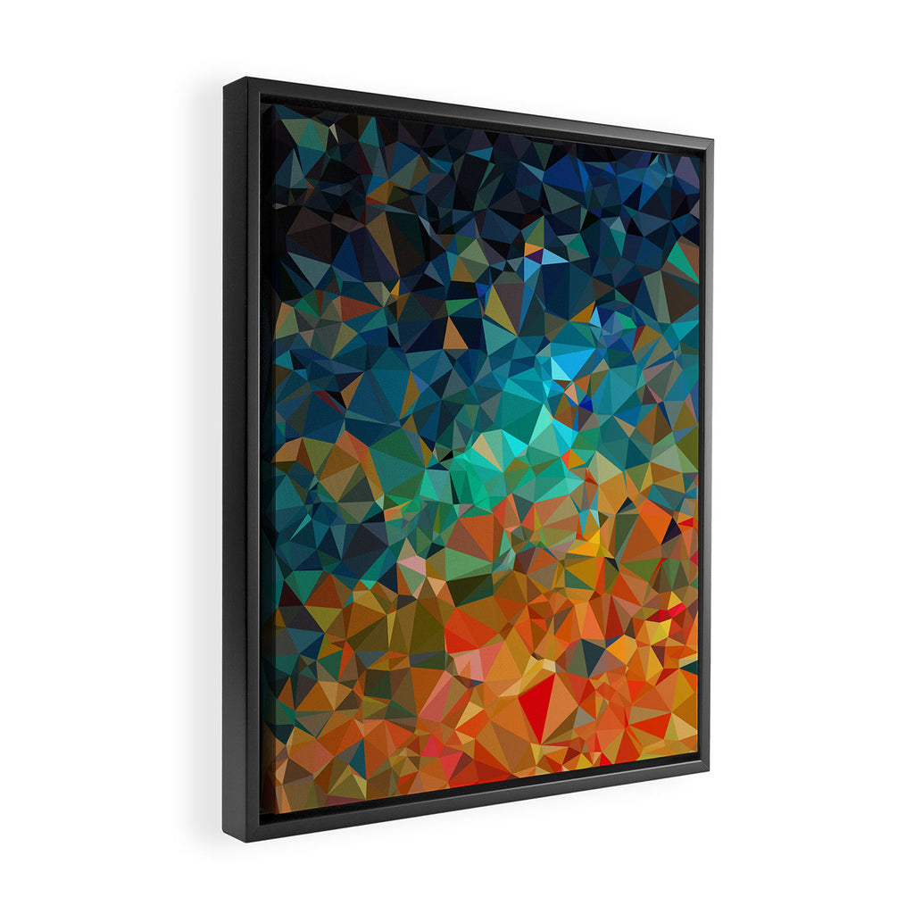 Red Blue Gold Low Poly Abstract Art Framed Canvas Print Gallery Image 2