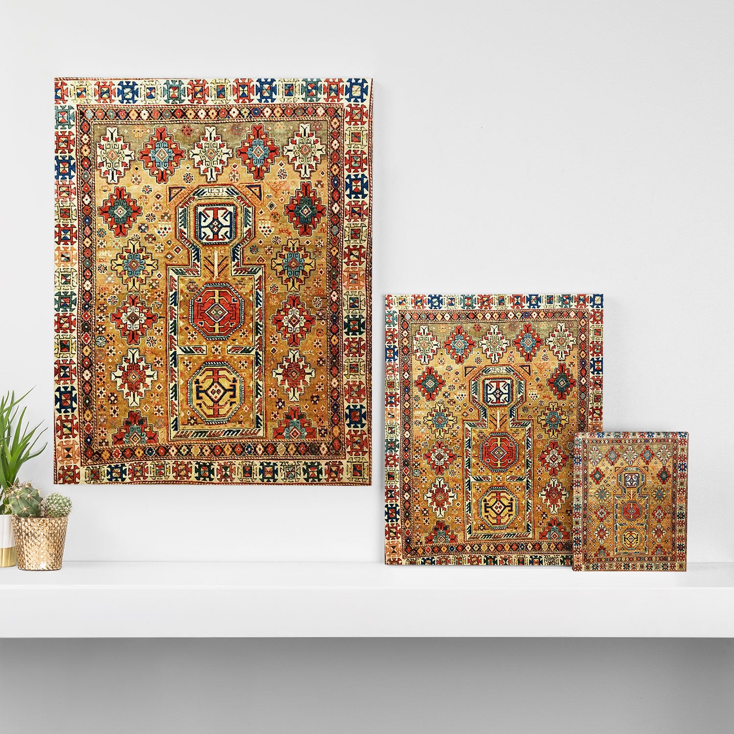 Red Gold Antique Persian Rug Print Canvas Print Gallery Image 3