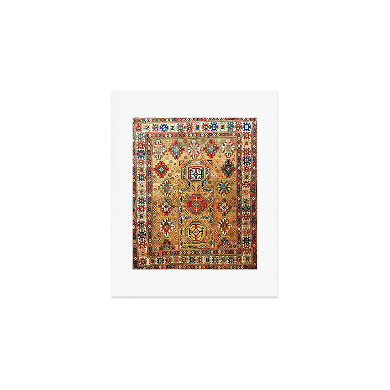 Red Gold Antique Persian Rug Print Art Print Gallery Image 1