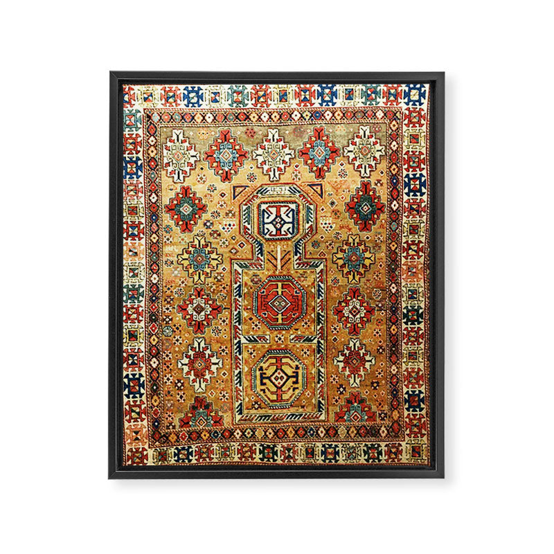 Red Gold Antique Persian Rug Print Framed Canvas Print Gallery Image 3
