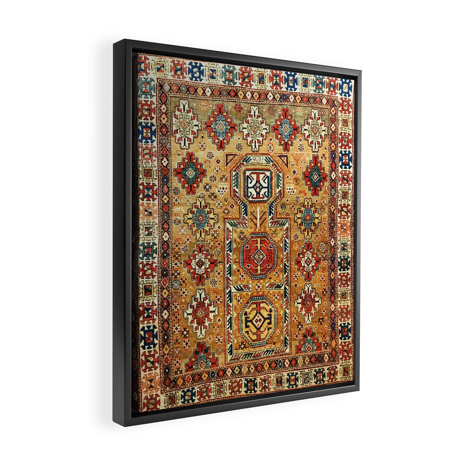 Red Gold Antique Persian Rug Print Framed Canvas Print Gallery Image 2