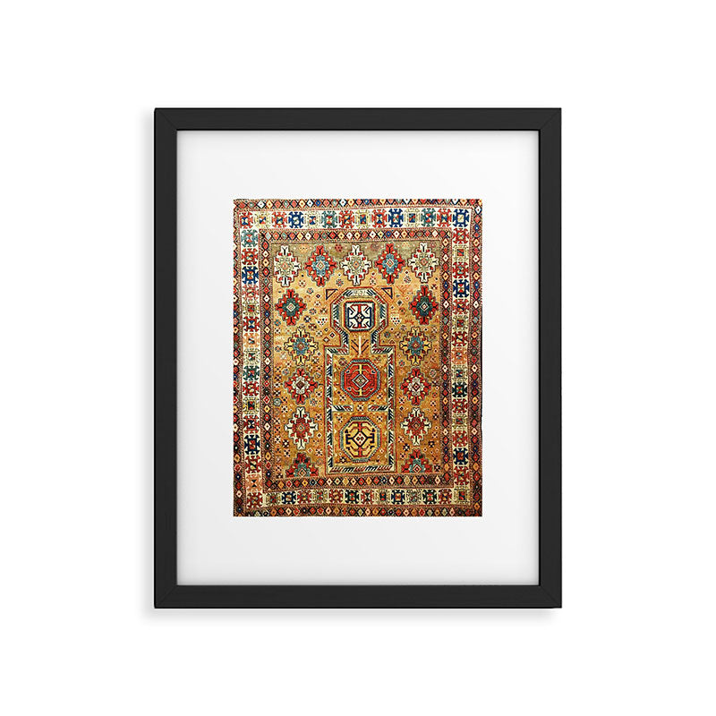 Red Gold Antique Persian Rug Print Framed Art Print Gallery Image 5