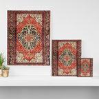  Red Gold Medallion Tabriz Rug Print Canvas Print Gallery Image 3