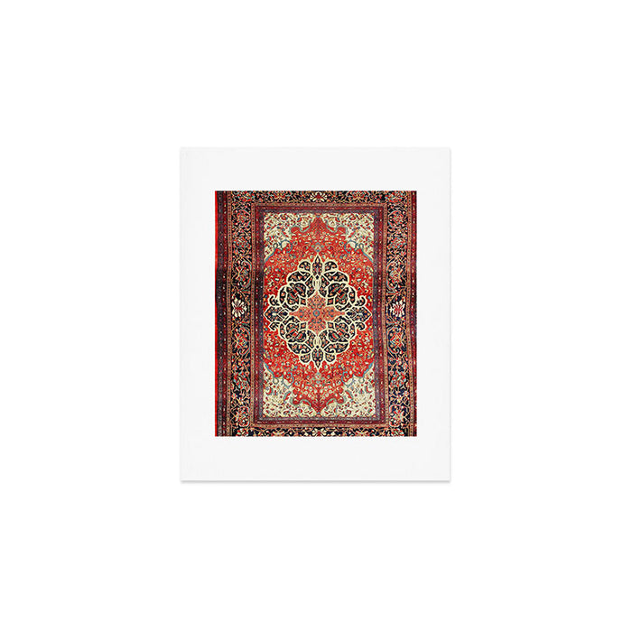  Red Gold Medallion Tabriz Rug Print Art Print Gallery Image 1