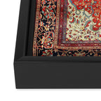  Red Gold Medallion Tabriz Rug Print Framed Canvas Print Gallery Image 3