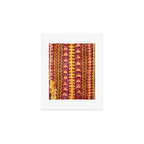 Red Orange Striped Geometric Abstract Antique Moroccan Rug Print Art Print Gallery Image 1