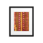 Red Orange Striped Geometric Abstract Antique Moroccan Rug Print Framed Art Print Gallery Image 5