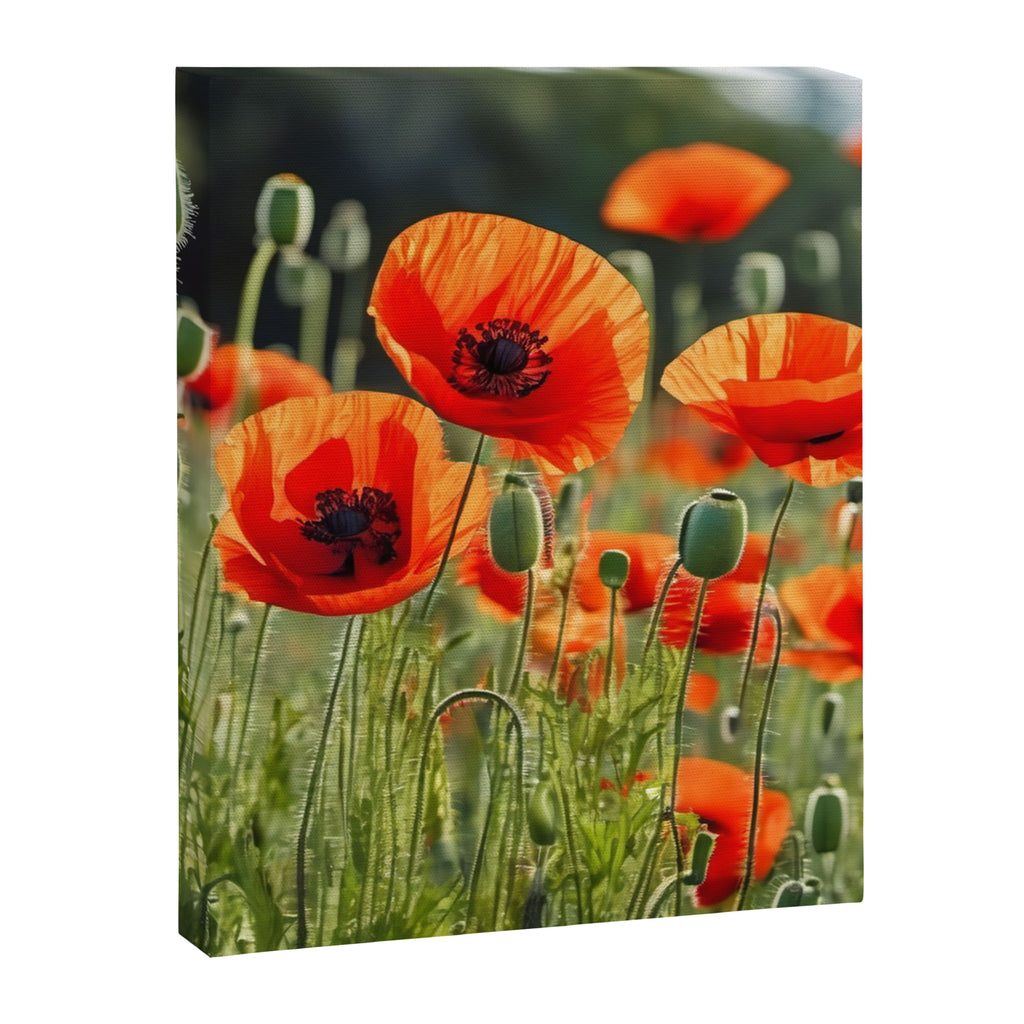 Red Poppy Garden Floral Landscape Canvas Print Gallery Image 8