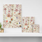 Red Yellow Abstract Antique Colorful Moroccan Rug Print Canvas Print Gallery Image 3
