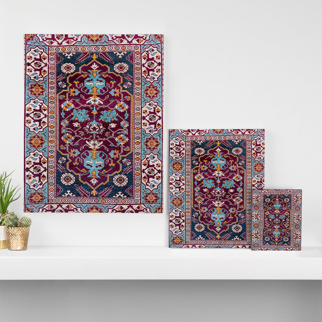 Romanian  Antique  Double Niche Carpet Print Canvas Print Gallery Image 3
