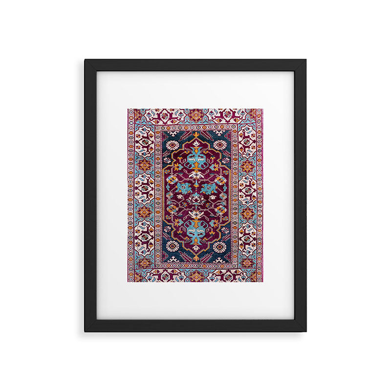 Romanian  Antique  Double Niche Carpet Print Framed Art Print Gallery Image 4