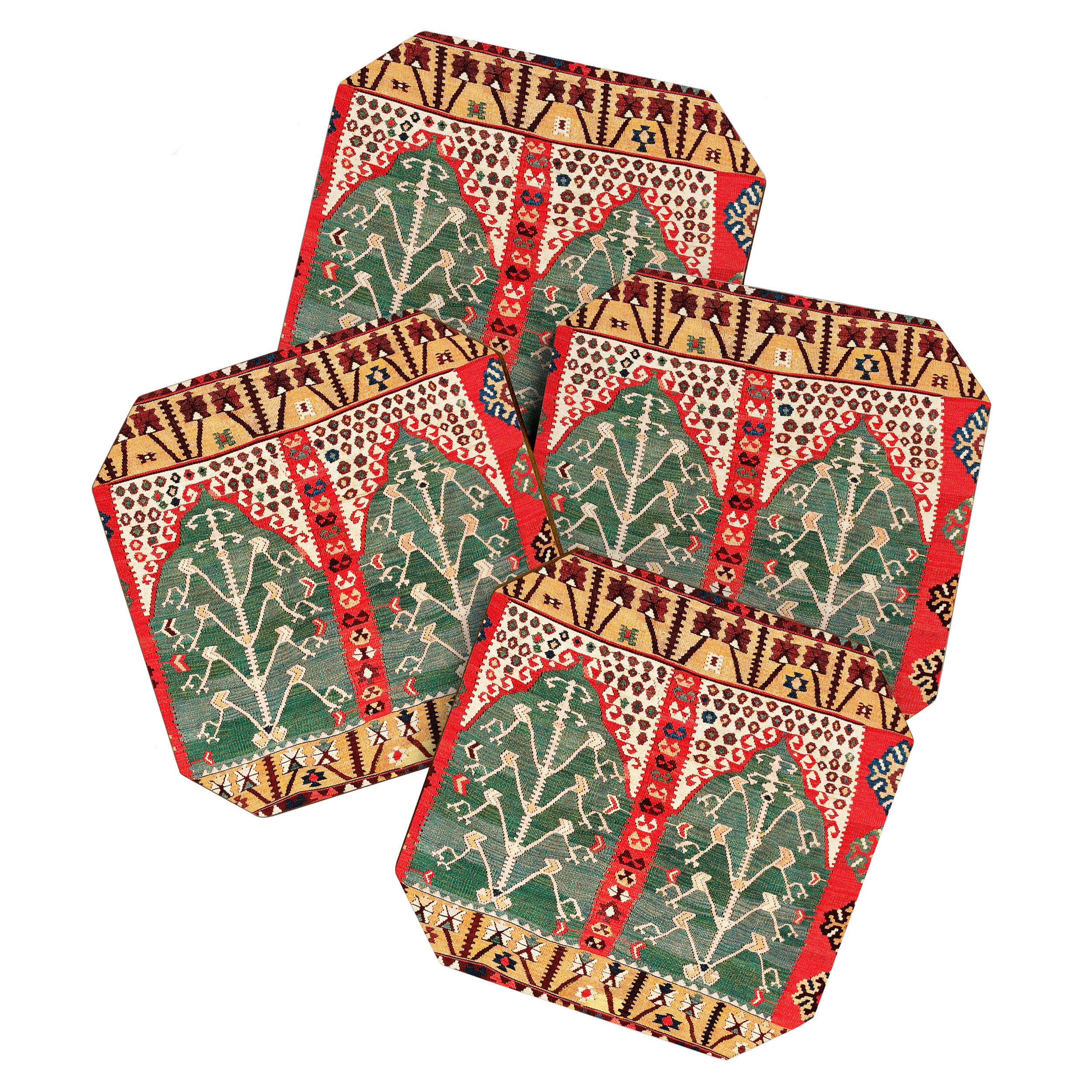 Saf Gümüshane Northeast Anatolian Kilim Print Coaster Gallery Image 1