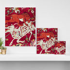Safavid Antique Hunting Rug Animal Print Canvas Print Gallery Image 3