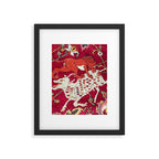 Safavid Antique Hunting Rug Animal Print Framed Art Print Gallery Image 6