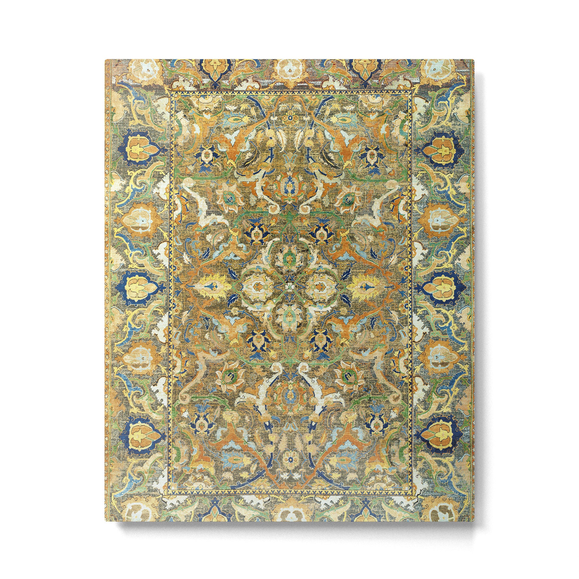 Safavid 'Polonaise' 17th Century Persian Carpet Print Metal Print Gallery Image 4