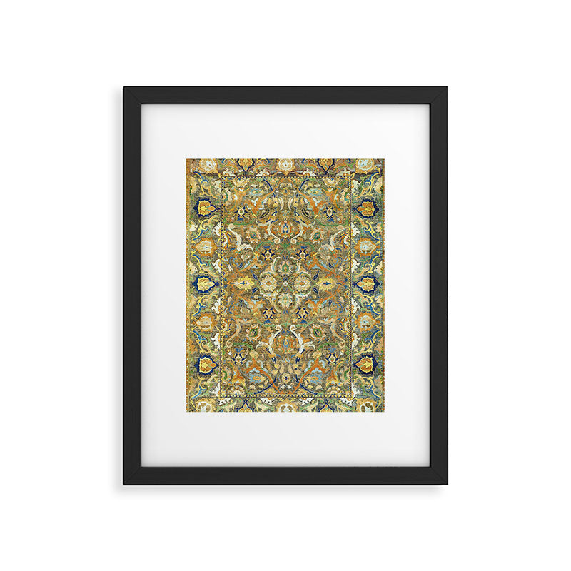Safavid 'Polonaise' 17th Century Persian Carpet Print Framed Art Print Gallery Image 5