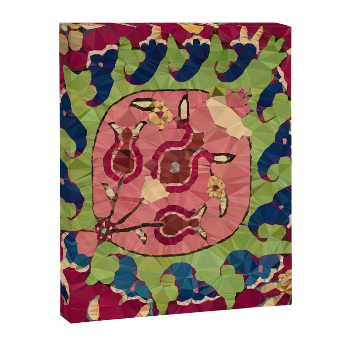 Safavid Rug Detail Abstract Low Poly Geometric Vector Art Canvas Print Gallery Image 1