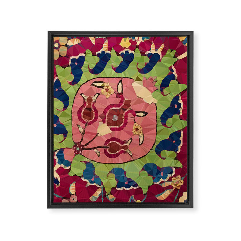 Safavid Rug Detail Abstract Low Poly Geometric Vector Art Framed Canvas Print Gallery Image 3