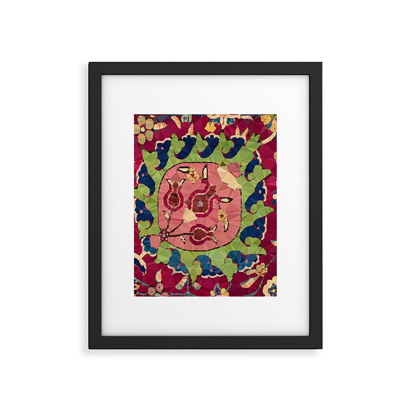 Safavid Rug Detail Abstract Low Poly Geometric Vector Art Framed Art Print Gallery Image 6