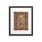 Safavid Silk Metal-Thread Persian Rug Print Framed Art Print Gallery Image 4