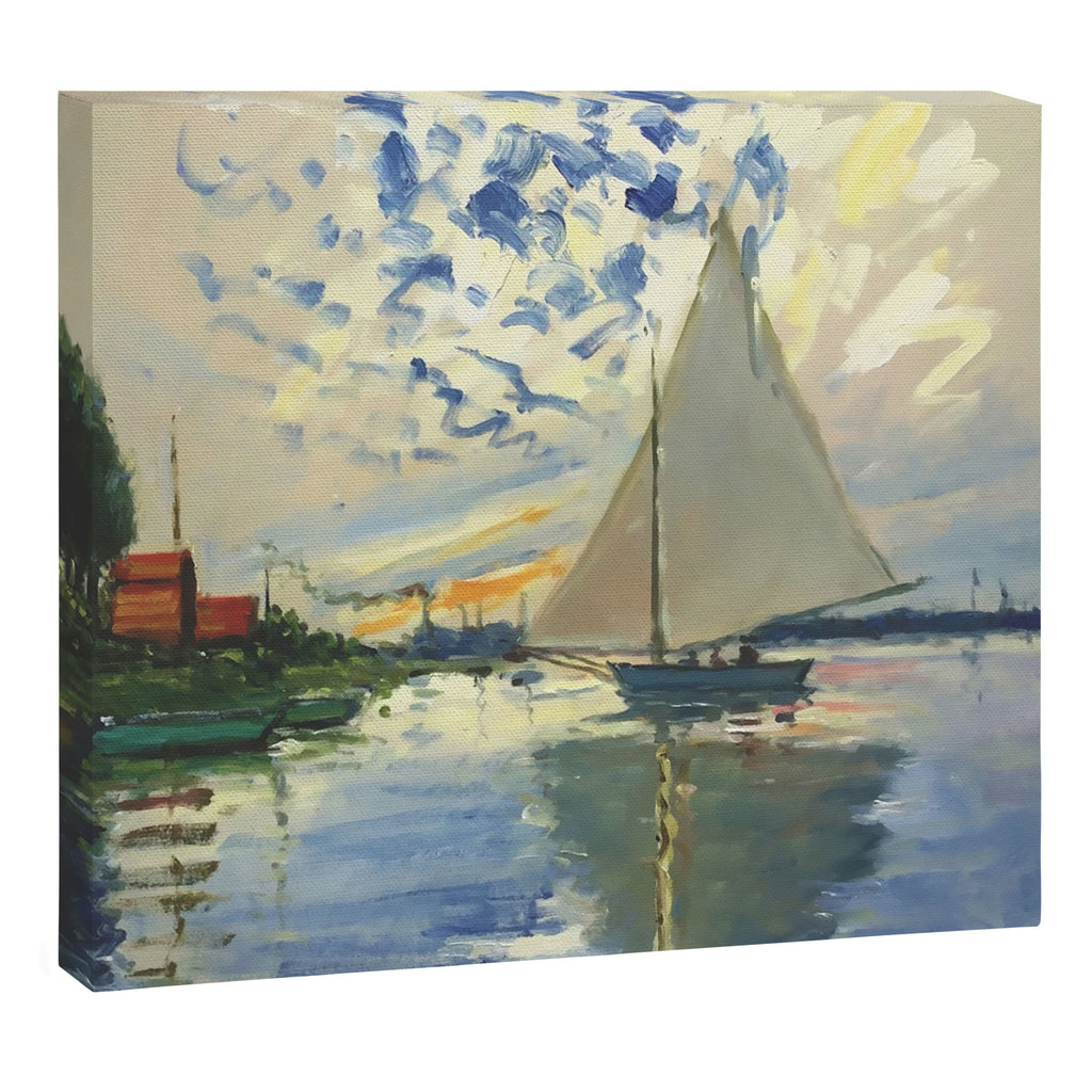 Sailboat Le-Petit-Gennevilliers Claude Monet Fine Art Canvas Print Gallery Image 3